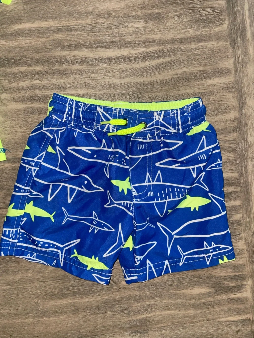 Carter's Neon Green & Blue Shark Kids Rashguard Swim Set